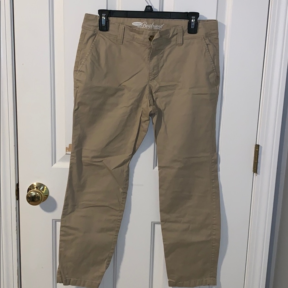 Khaki boyfriend pants